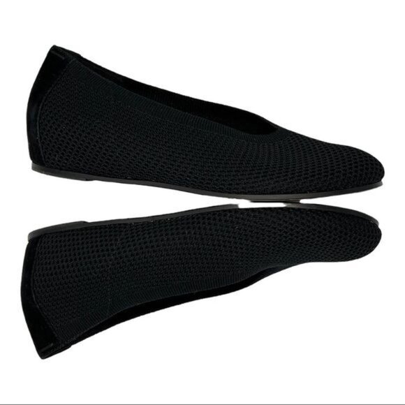 EILEEN FISHER Black Stretch Mesh Woven Fabric Flat Shoes Size 6.5 - Picture 12 of 13